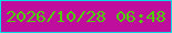 文字の大きさ：2、枠の色：05dee2、背景の色：bf0d9d、文字の色：4fce03 無料ブログパーツのブログ時計