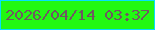 文字の大きさ：1、枠の色：05dffc、背景の色：22f812、文字の色：705861 無料ブログパーツのブログ時計