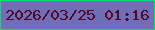 文字の大きさ：3、枠の色：05e16d、背景の色：716eb9、文字の色：540723 無料ブログパーツのブログ時計