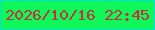 文字の大きさ：3、枠の色：05e1d4、背景の色：10f759、文字の色：c4313d 無料ブログパーツのブログ時計