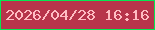 文字の大きさ：1、枠の色：05e652、背景の色：b7344b、文字の色：febcc3 無料ブログパーツのブログ時計