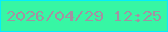 文字の大きさ：2、枠の色：05ecfd、背景の色：37f6a4、文字の色：a292a2 無料ブログパーツのブログ時計