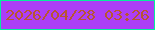 文字の大きさ：3、枠の色：05ed9c、背景の色：ac3ef6、文字の色：b85631 無料ブログパーツのブログ時計