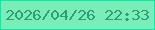 文字の大きさ：5、枠の色：05eea9、背景の色：7aeeb9、文字の色：309e75 無料ブログパーツのブログ時計