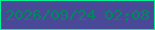 文字の大きさ：5、枠の色：05f092、背景の色：494997、文字の色：01895e 無料ブログパーツのブログ時計
