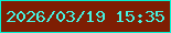 文字の大きさ：1、枠の色：05f2d2、背景の色：7e1e03、文字の色：45f2e1 無料ブログパーツのブログ時計
