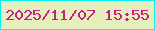 文字の大きさ：1、枠の色：05f2f1、背景の色：e5f0be、文字の色：c92080 無料ブログパーツのブログ時計