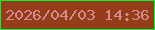 文字の大きさ：4、枠の色：05f334、背景の色：953c18、文字の色：d58a91 無料ブログパーツのブログ時計