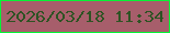 文字の大きさ：4、枠の色：05f335、背景の色：a75e6b、文字の色：2d5323 無料ブログパーツのブログ時計