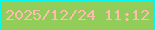 文字の大きさ：1、枠の色：05f8f2、背景の色：92cd5a、文字の色：febcb3 無料ブログパーツのブログ時計