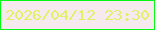 文字の大きさ：1、枠の色：05f914、背景の色：f6eaee、文字の色：e0f167 無料ブログパーツのブログ時計