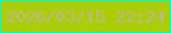 文字の大きさ：5、枠の色：05f9ca、背景の色：aacd07、文字の色：bdb68e 無料ブログパーツのブログ時計