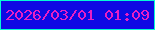 文字の大きさ：2、枠の色：05fad4、背景の色：0f09e4、文字の色：e81fc4 無料ブログパーツのブログ時計