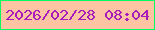 文字の大きさ：1、枠の色：05fb60、背景の色：fdc4a4、文字の色：aa1cba 無料ブログパーツのブログ時計