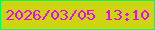 文字の大きさ：2、枠の色：05fc56、背景の色：ced411、文字の色：ec06f5 無料ブログパーツのブログ時計