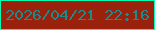 文字の大きさ：1、枠の色：05fdad、背景の色：9a220d、文字の色：218a89 無料ブログパーツのブログ時計
