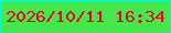文字の大きさ：4、枠の色：05febd、背景の色：45e74b、文字の色：ef0322 無料ブログパーツのブログ時計