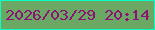 文字の大きさ：1、枠の色：05ffc4、背景の色：6ba863、文字の色：8b1376 無料ブログパーツのブログ時計