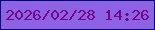 文字の大きさ：2、枠の色：060075、背景の色：8d62e5、文字の色：740688 無料ブログパーツのブログ時計