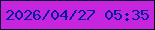文字の大きさ：1、枠の色：06012e、背景の色：c724de、文字の色：021c9f 無料ブログパーツのブログ時計