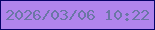 文字の大きさ：4、枠の色：060368、背景の色：b084ec、文字の色：6b76a6 無料ブログパーツのブログ時計