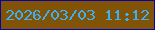 文字の大きさ：1、枠の色：0603a8、背景の色：815306、文字の色：3eaff3 無料ブログパーツのブログ時計