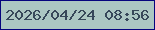 文字の大きさ：1、枠の色：06047e、背景の色：acc7c3、文字の色：37485a 無料ブログパーツのブログ時計