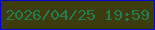 文字の大きさ：2、枠の色：0604c5、背景の色：3c3c0f、文字の色：257d57 無料ブログパーツのブログ時計