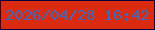 文字の大きさ：2、枠の色：060543、背景の色：da2a0f、文字の色：3f68b9 無料ブログパーツのブログ時計