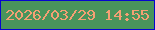文字の大きさ：3、枠の色：0605cf、背景の色：49945c、文字の色：f5a074 無料ブログパーツのブログ時計