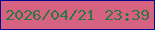 文字の大きさ：2、枠の色：060694、背景の色：d66282、文字の色：2f7544 無料ブログパーツのブログ時計