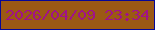 文字の大きさ：3、枠の色：060797、背景の色：9b5914、文字の色：a01289 無料ブログパーツのブログ時計