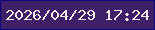 文字の大きさ：2、枠の色：06087f、背景の色：3f1f68、文字の色：f3e9e2 無料ブログパーツのブログ時計