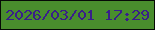 文字の大きさ：5、枠の色：060906、背景の色：498d2d、文字の色：391e8a 無料ブログパーツのブログ時計