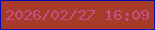 文字の大きさ：4、枠の色：060bb3、背景の色：a73a28、文字の色：c74e8b 無料ブログパーツのブログ時計