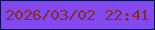 文字の大きさ：5、枠の色：060d59、背景の色：8349ee、文字の色：852a27 無料ブログパーツのブログ時計
