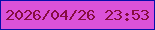 文字の大きさ：4、枠の色：060eab、背景の色：db52d9、文字の色：860d41 無料ブログパーツのブログ時計