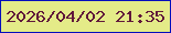 文字の大きさ：3、枠の色：060ebc、背景の色：e4eb88、文字の色：60183b 無料ブログパーツのブログ時計