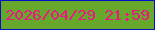 文字の大きさ：1、枠の色：060ec9、背景の色：66a82c、文字の色：f01585 無料ブログパーツのブログ時計