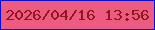 文字の大きさ：2、枠の色：060eda、背景の色：ed5b81、文字の色：8f1820 無料ブログパーツのブログ時計