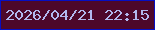 文字の大きさ：1、枠の色：060fc4、背景の色：4d082b、文字の色：b1b8ee 無料ブログパーツのブログ時計