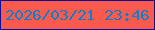 文字の大きさ：5、枠の色：061099、背景の色：fa5a4e、文字の色：0581cf 無料ブログパーツのブログ時計