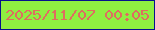 文字の大きさ：1、枠の色：06118d、背景の色：8fef41、文字の色：df6d60 無料ブログパーツのブログ時計