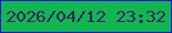 文字の大きさ：3、枠の色：0612d6、背景の色：11b651、文字の色：3a2362 無料ブログパーツのブログ時計