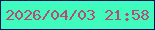 文字の大きさ：1、枠の色：061354、背景の色：3ffbbe、文字の色：b64a75 無料ブログパーツのブログ時計