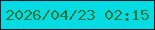 文字の大きさ：2、枠の色：061627、背景の色：04dbe2、文字の色：197740 無料ブログパーツのブログ時計