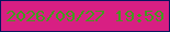 文字の大きさ：1、枠の色：06165f、背景の色：d81f83、文字の色：429b1d 無料ブログパーツのブログ時計