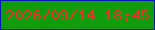文字の大きさ：5、枠の色：0619b7、背景の色：109c0d、文字の色：e73328 無料ブログパーツのブログ時計