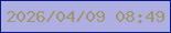 文字の大きさ：3、枠の色：061b83、背景の色：aeaee2、文字の色：9e976d 無料ブログパーツのブログ時計