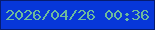文字の大きさ：3、枠の色：061c71、背景の色：0737d9、文字の色：6dba9c 無料ブログパーツのブログ時計